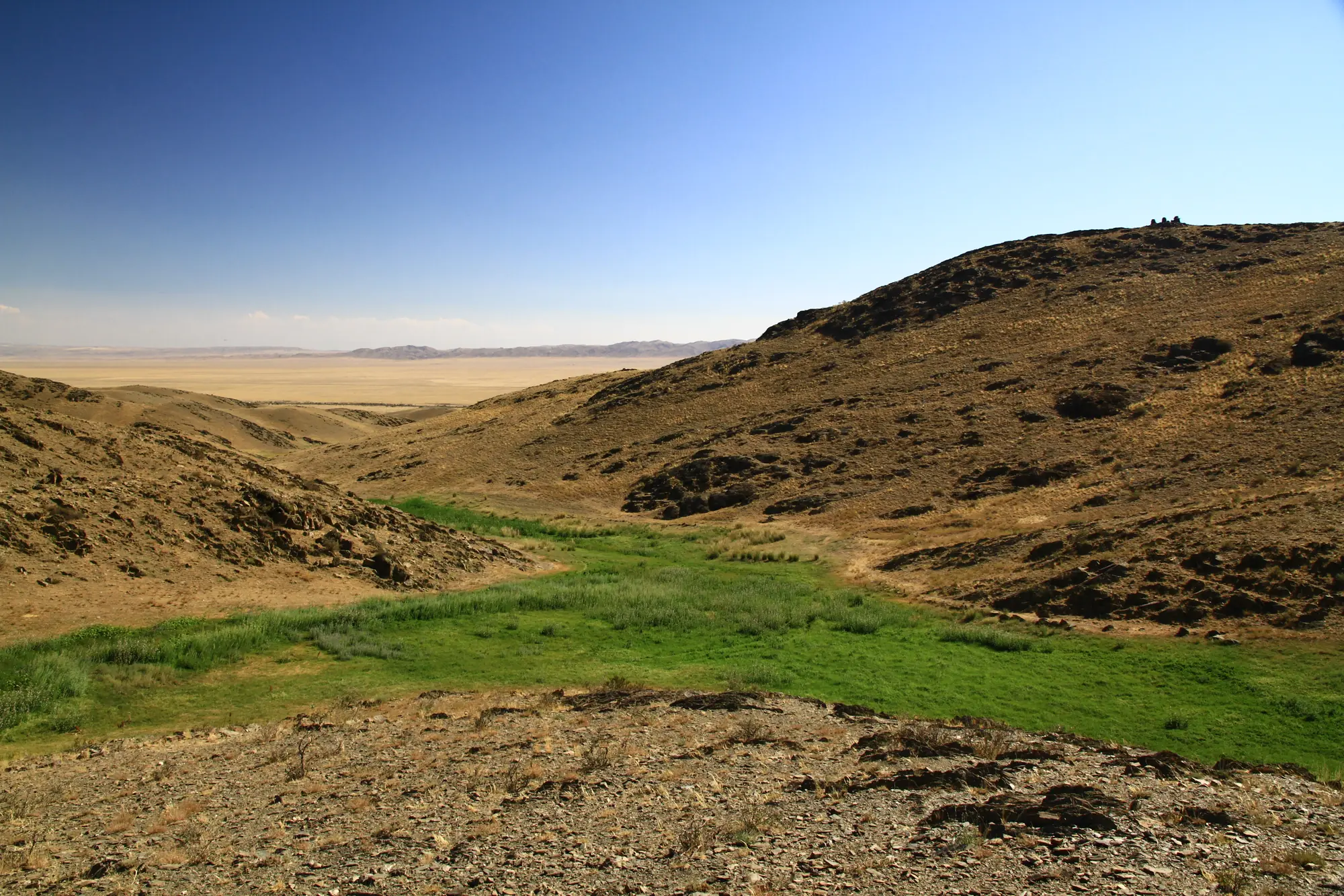 The valley around the site