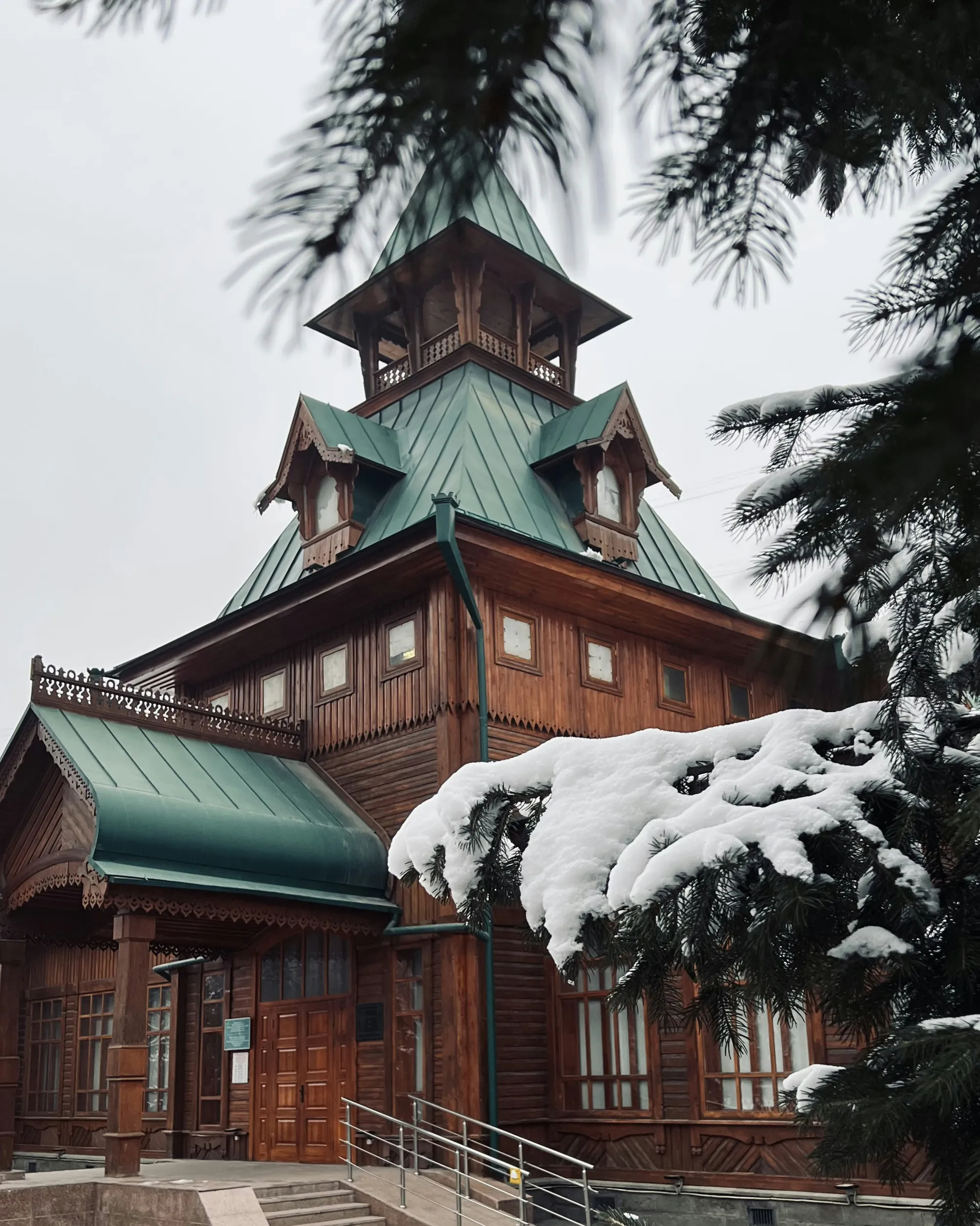 The museum’s wooden building