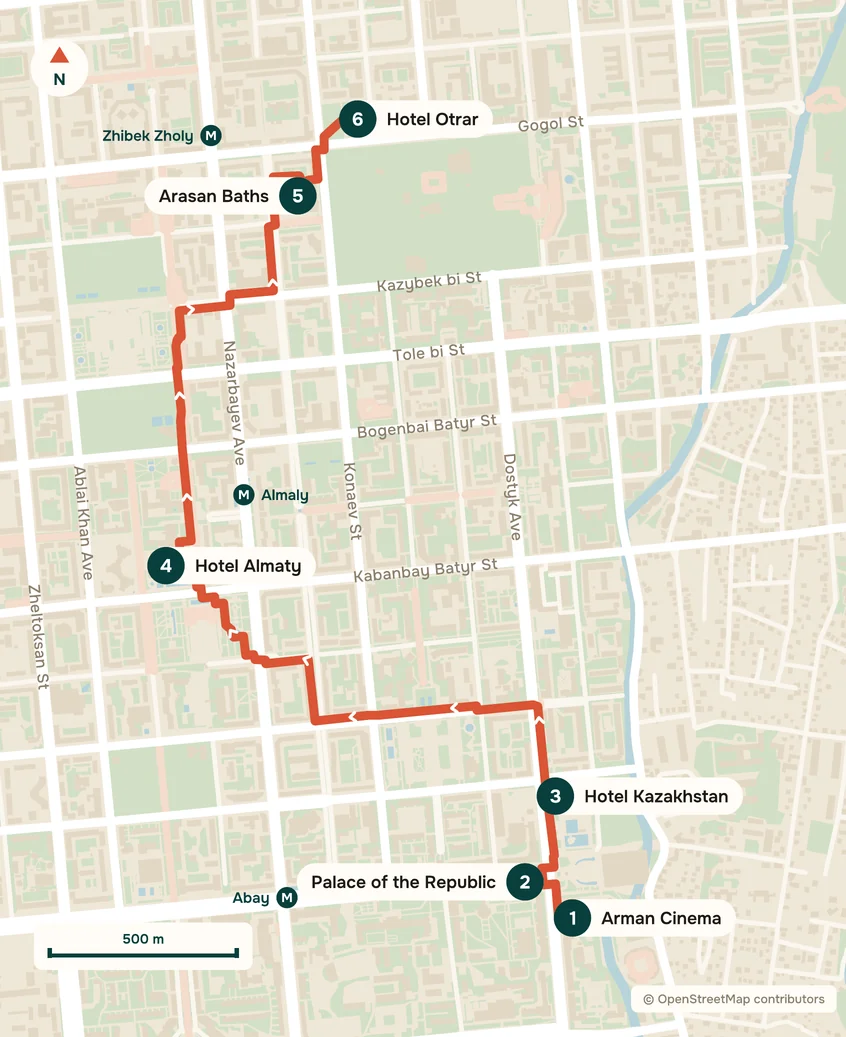 Map of the route: Soviet Modernism