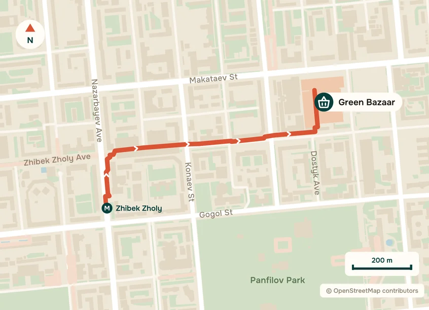 Map of the route: A Taste of Almaty